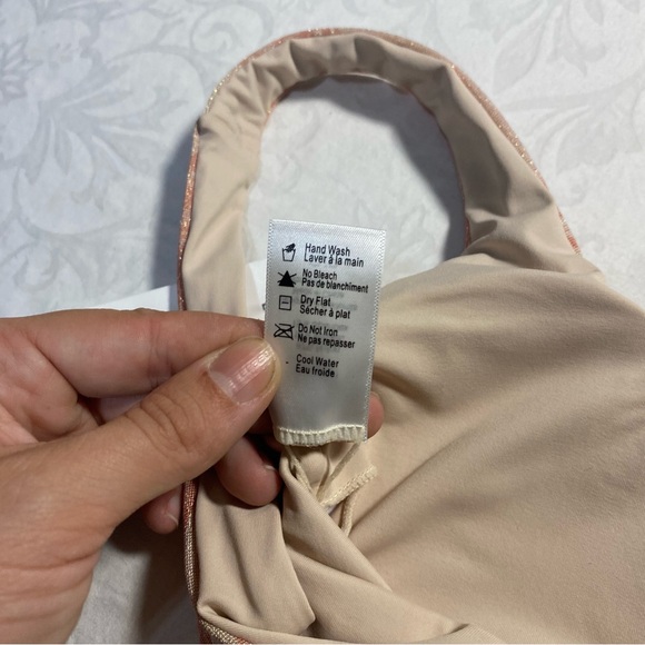 NWT L*Space Sparkly Womens Lizzie Bikini Top Metallic Marble Print Pastel LSpace - Picture 11 of 14